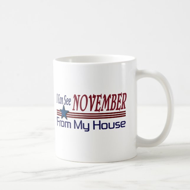 Caneca De Café Eu posso ver novembro de minha casa (Direita)