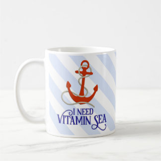 Caneca De Café "Eu preciso o mar da vitamina" Náutico-Temático
