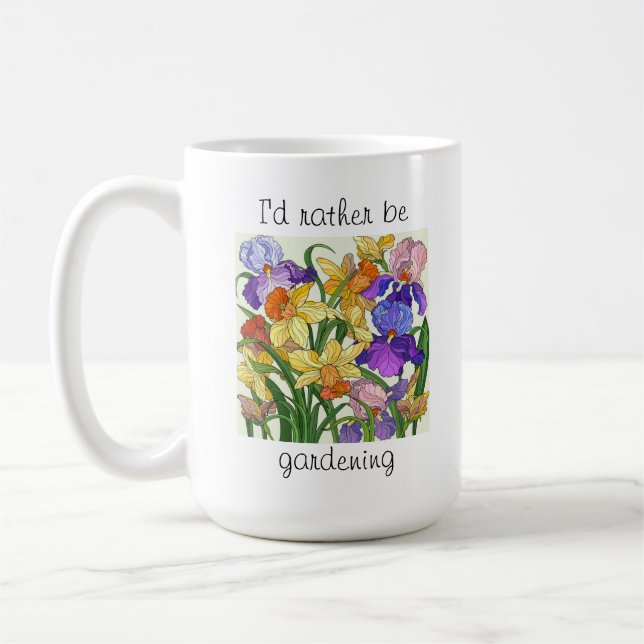 Caneca De Café Eu preferencialmente a jardinagem! Bonito floral (Esquerda)