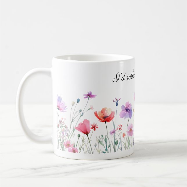 Caneca De Café Eu Preferencialmente De Jardinagem, Flores Bonito (Esquerda)