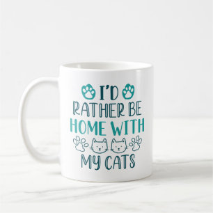 Caneca De Café Eu Preferencialmente Em Casa Com Meus Gatos