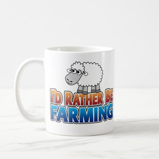 Caneca De Café Eu Preferencialmente estar a agricultura! - ovelha (Esquerda)