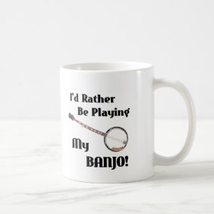 Caneca De Café Eu preferencialmente estaria jogando meu banjo