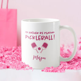 Caneca De Café Eu Preferencialmente Jogando Pickleball, Nome Pers