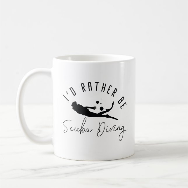 Caneca De Café Eu Preferencialmente Scuba Mergulhando (Esquerda)