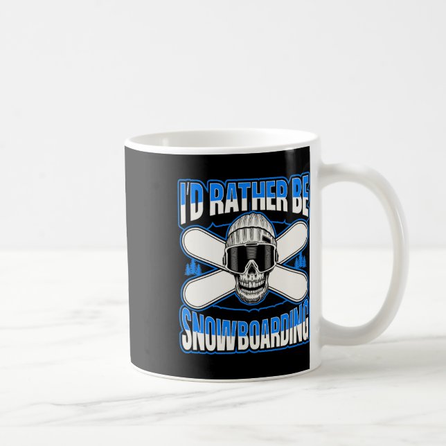 Caneca De Café Eu Preferencialmente Snowboard Skull Snowboard Slo (Direita)