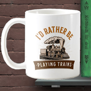 Caneca De Café Eu Preferencialmente Tocando Comboios De Vapor Mot
