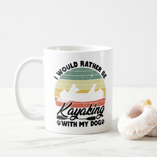 Caneca De Café Eu Preferiria Estar Caiaque com Meu Amante de Cães (Com Donut)