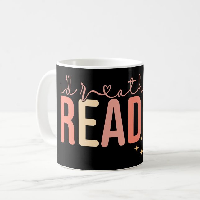 Caneca De Café Eu preferiria estar lendo (Frente Esquerda)