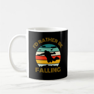 Caneca De Café Eu preferiria estar mergulhando no skydiving vinta