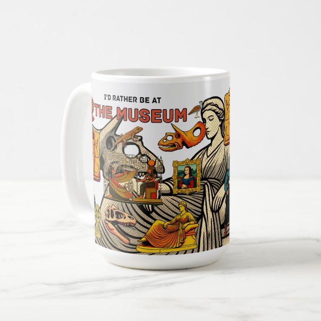 Caneca De Café Eu preferiria estar no MUSEU (Frente Esquerda)