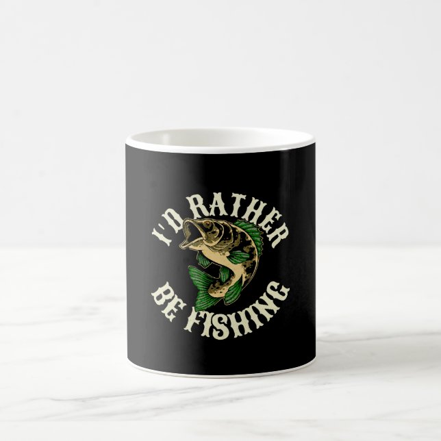Caneca De Café Eu Preferiria Estar Pescando Engraçado (Centro)