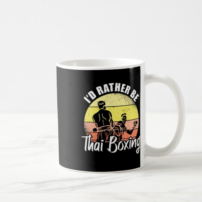 Caneca De Café Eu Preferiria Ser Boxe Tailandês Kickboxing Esport (Direita)