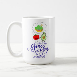 Caneca De Café Eu quero Guac com você para sempre, carta-mão