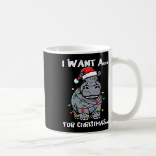 Caneca De Café Eu Quero Hipopótamo Para O Natal Animais Engraçado