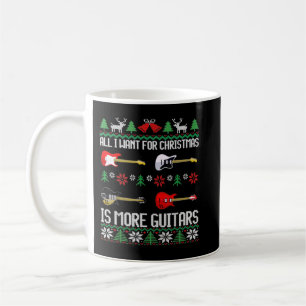 Caneca De Café Eu Quero Mais Guitarras Funilário de Guitarra Nata