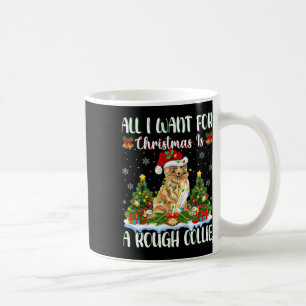 Caneca De Café Eu Quero O Natal É Um Cachorro Collie Xmas Duro