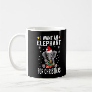 Caneca De Café Eu Quero um Elefante para o Natal Camisas de Dormi