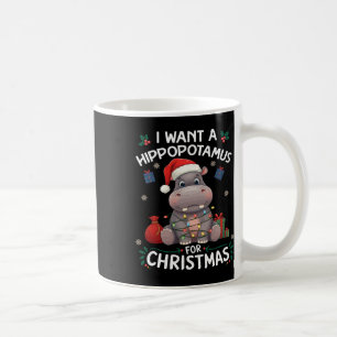 Caneca De Café Eu Quero Um Hipopótamo Para O Natal Amante Do Xmas