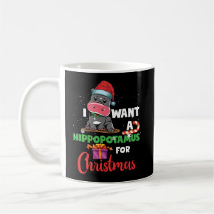 Caneca De Café Eu Quero Um Hippopotamus Para O Natal Hippo