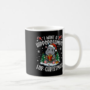 Caneca De Café Eu Quero Um Natal De Hipopótamo Amante De Hipopóta