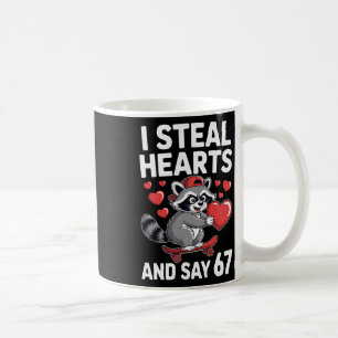 Caneca De Café Eu Roubo Corações E Digo 67 Guaxinim Divertido Sei