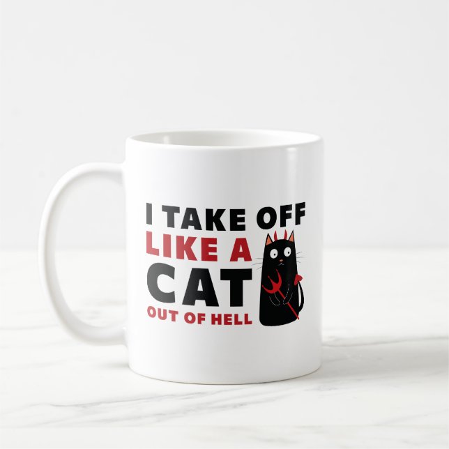 Caneca De Café Eu Saio Como Um Gato Do Inferno (Esquerda)