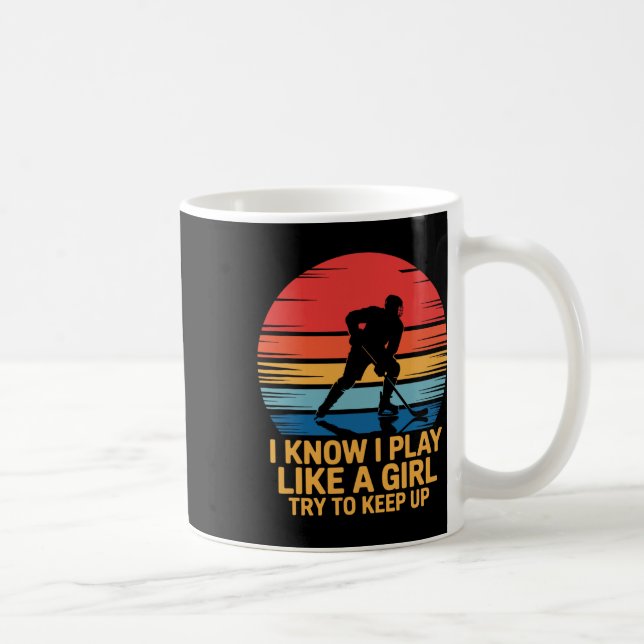 Caneca De Café Eu sei que jogo como uma garota, tente acompanhar, (Direita)