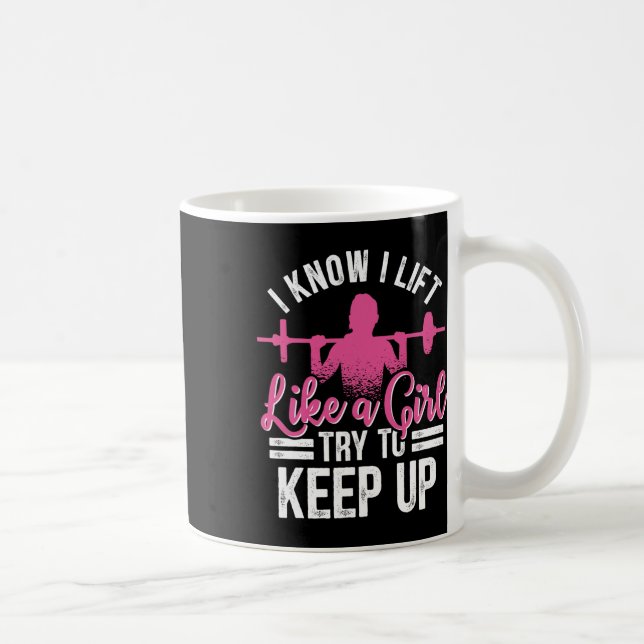 Caneca De Café Eu Sei Que Levanto Como Uma Garota Tentando Contin (Direita)