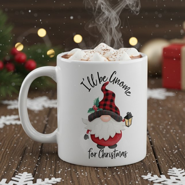 Caneca De Café Eu serei o Gnomo para o feriado de Natal (I'll Be Gnome for Christmas Fun Holiday Coffee Mug)