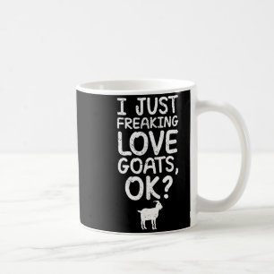 Caneca De Café Eu simplesmente adoro cabras, ok_ Citação engraçad