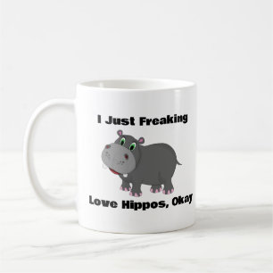 Caneca De Café Eu Só Amo Hippos, Ok, Hippo Coffee Mug