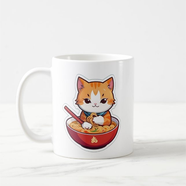 Caneca De Café Eu Só Amo Ramen Cat (Esquerda)