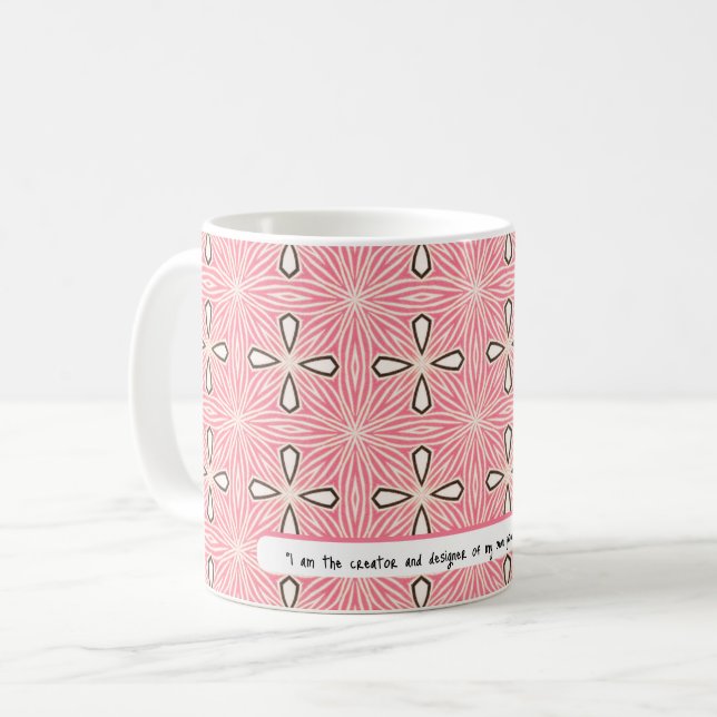 Caneca De Café Eu só design minha vida | padrão ROSA (Frente Esquerda)
