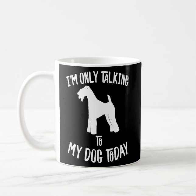 Caneca De Café Eu só falo com meu cachorro Kerry Blue Terrier hoj (Esquerda)
