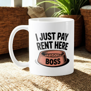 Caneca De Café Eu Só Pago Aluguel Aqui Humor Regra do Pet