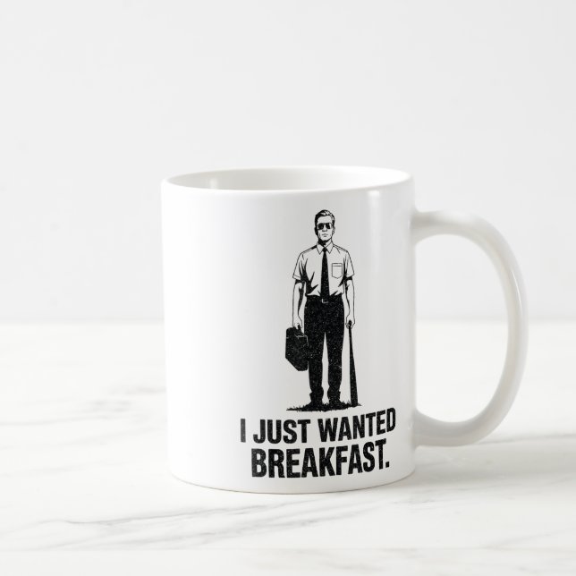 Caneca De Café Eu Só Queria Um Café Da Manhã Bat Baseball (Direita)