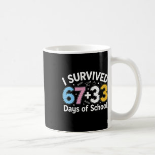 Caneca De Café Eu Sobrevivi 67 33 Dias De Escola Professor Engraç