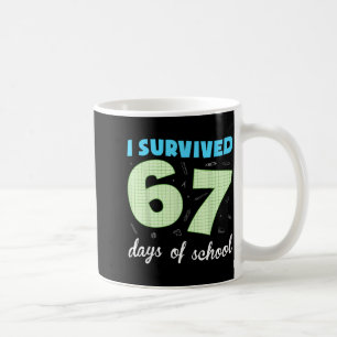 Caneca De Café Eu Sobrevivi 67 Dias De Escola Piada Engraçada Alu