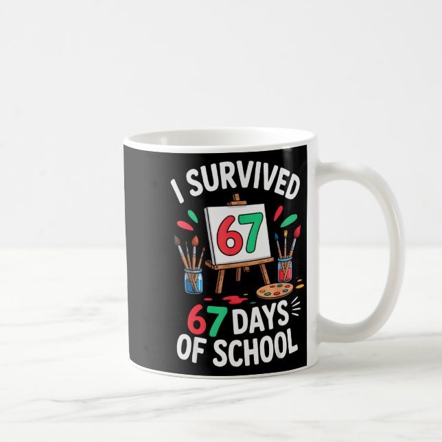 Caneca De Café Eu Sobrevivi 67 Dias De Escola - Professores Aluno (Direita)
