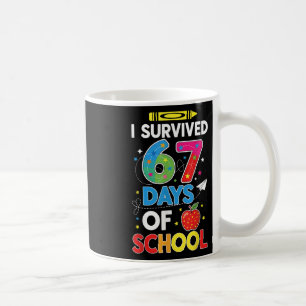 Caneca De Café Eu Sobrevivi 67 Dias De Escola Seis Sete Meme Para