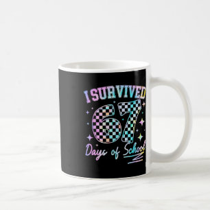 Caneca De Café Eu Sobrevivi 67 Dias De Escola Tie Dye 67º Dia Chá