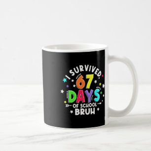 Caneca De Café Eu Sobrevivi 67 Sessenta e Sete Dias De Escola Bru