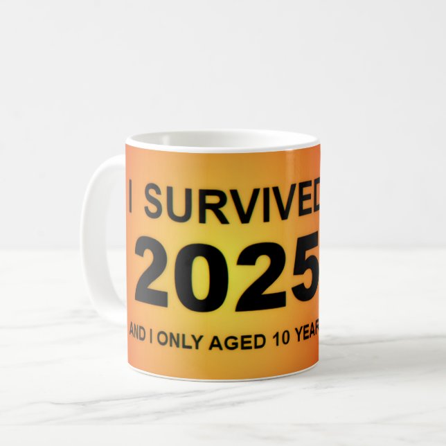 Caneca De Café Eu Sobrevivi a 2025  (Frente Esquerda)