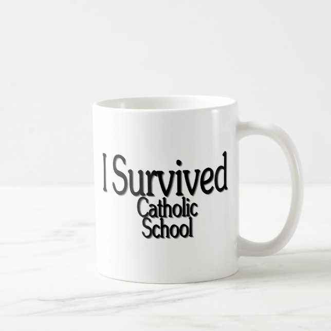 Caneca De Café Eu sobrevivi à escola católica (Direita)
