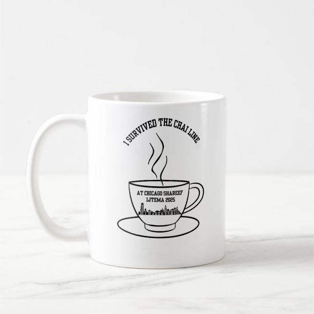Caneca De Café Eu sobrevivi à linha de chai em Chicago Shareef Ij (Esquerda)