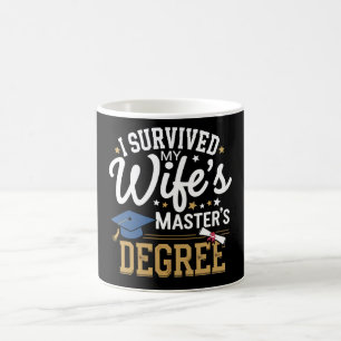 Caneca De Café Eu Sobrevivi ao Mestrado da Minha Esposa - Graduaç