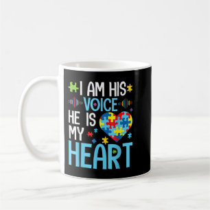 Caneca De Café Eu Sou A Voz Dele Ele É Meu Coração, Autismo Consc
