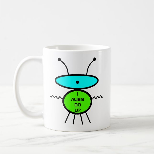 Caneca De Café Eu sou alienígena para você? Eu sou café! (esboço  (Esquerda)