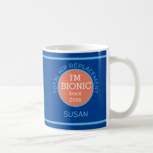 Caneca De Café Eu sou Biónico Personalizado (substituição do quad